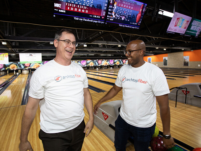 Archtop Fiber employees bowling