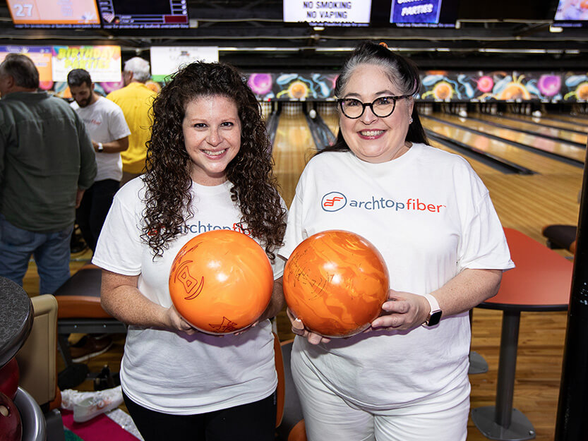 Archtop Fiber employees bowling