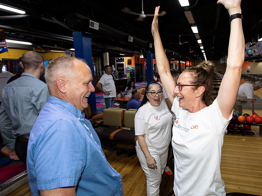 Archtop Fiber employees bowling